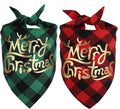 Dog Christmas Bandana for Dogs(2 Pack),Classic Buffalo Plaid with Golden Merry Christmas Pattern Dog Bandanas for Small Medium Large Dogs Accessories Triangle Dog Christmas Scarf