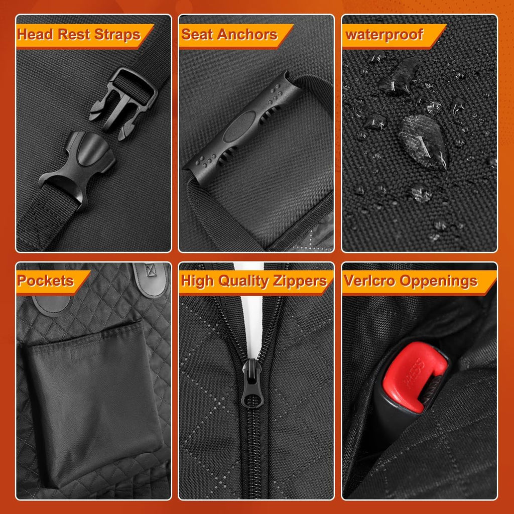 Dog Car Seat Cover, Dog Hammock for Car Backseat, Non Inflatable Seat Cover for Back Seat,Hard Bottom Back Seat Protector for Cars,Trucs & Suvs