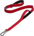 4FT Heavy Duty Dog Leash with Soft Padded Double Handle, Durable Strong Clasp Dog Leashes, Reflective Nylon Walking Lead for Large,Medium,Small Breed Dogs, Red