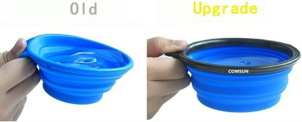 3-Pack Collapsible Dog Bowl, Foldable Expandable Cup Dish for Pet Cat Food Water Feeding Portable Travel Bowl Blue Green Yellow