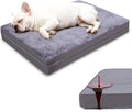 Waterproof Dog Bed for Crate - Outdoor Dog Crate Pad for Small Dogs, Orthopedic Crate Bed for Small Dogs with Egg Crate Foam, Anti-Slip, Reversible & Washable Cover, 23" X 17", Gray