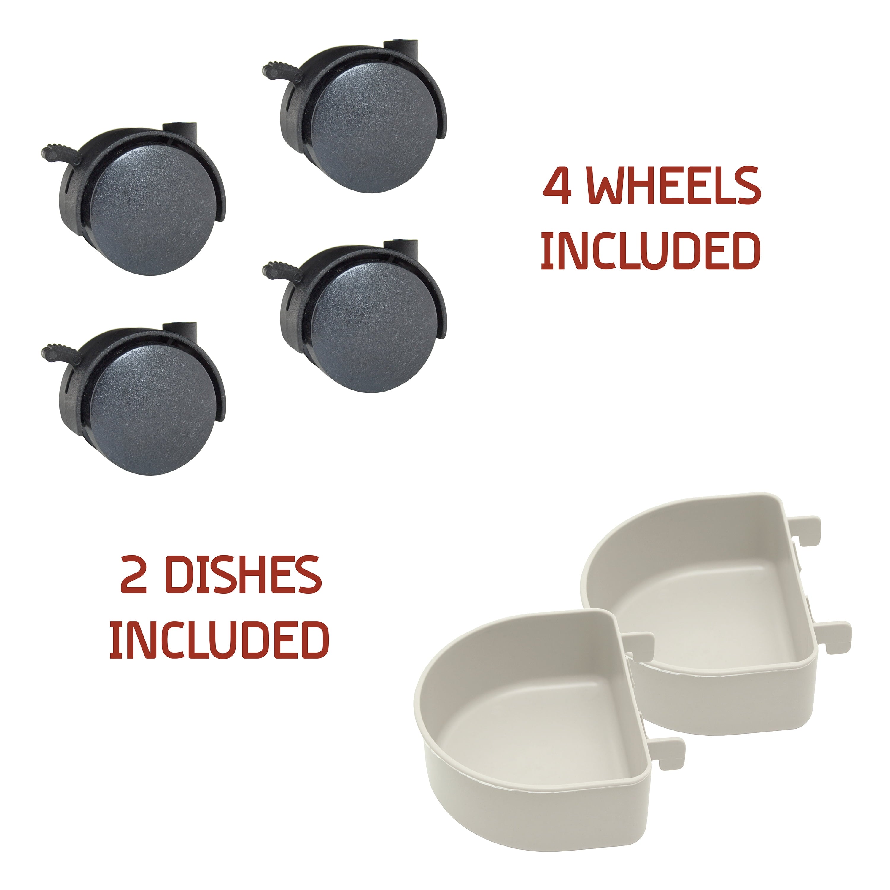 Airline Approved Plastic Dog Kennel with Wheels, Large