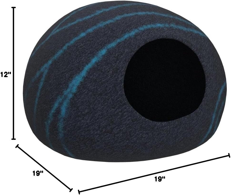 Cat Cave – Premium Felt Cat Bed for Indoor Cats, Handmade 100% Merino Wool, Cat (Large, Black Aqua)