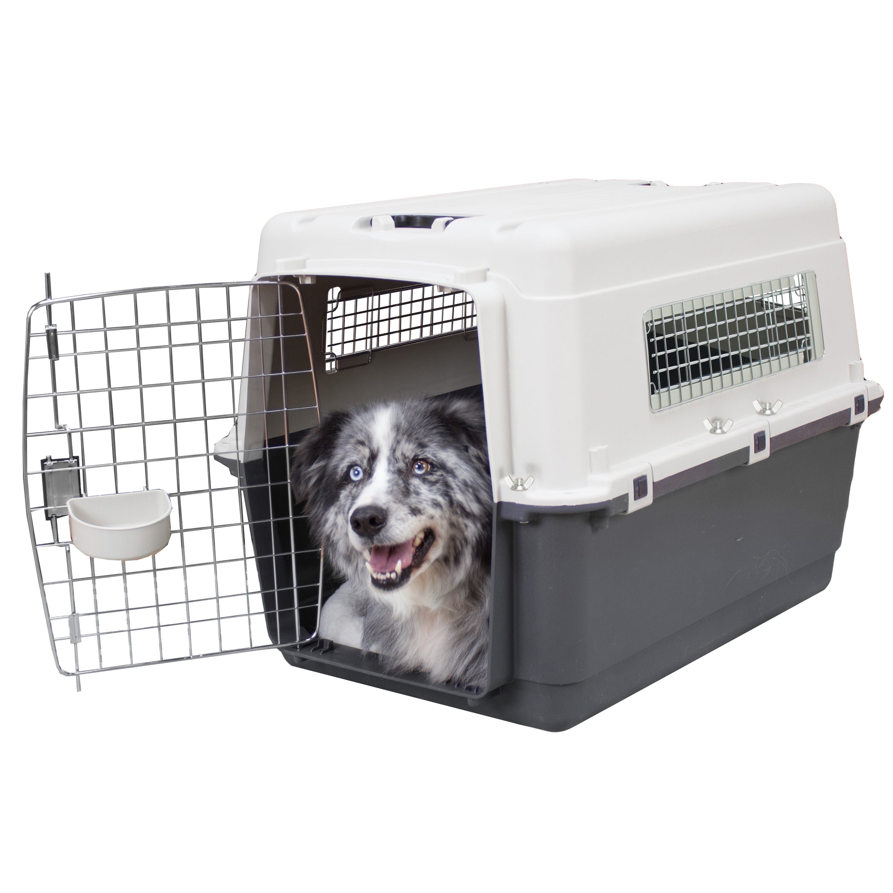Airline Approved Plastic Dog Kennel with Wheels, Large